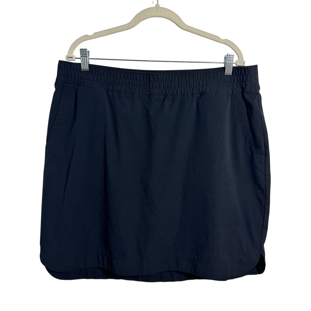 Duluth Plus Size Rip Stop Skort Skirt Women 10 Black Gorpcore Hiking Camp Walk